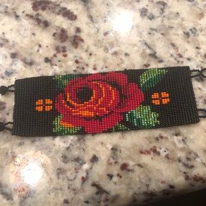 Chaquira bracelet hand made in Oaxaca